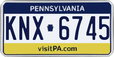PA license plate KNX6745