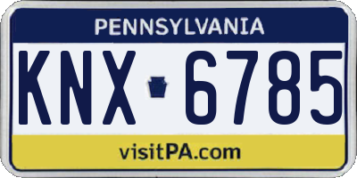 PA license plate KNX6785