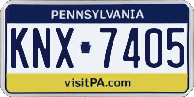 PA license plate KNX7405