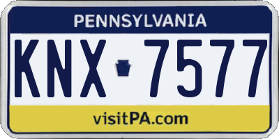 PA license plate KNX7577
