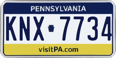 PA license plate KNX7734