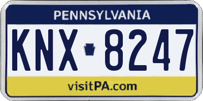 PA license plate KNX8247