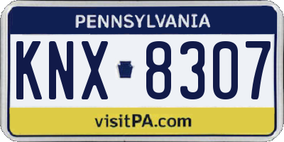 PA license plate KNX8307