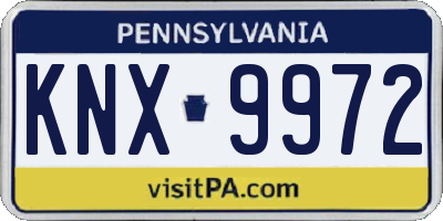 PA license plate KNX9972