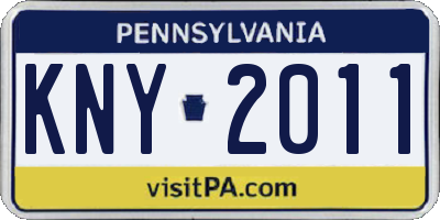 PA license plate KNY2011