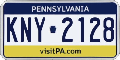 PA license plate KNY2128