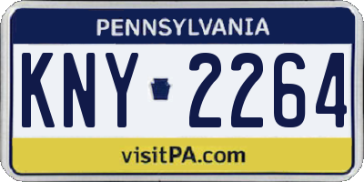 PA license plate KNY2264