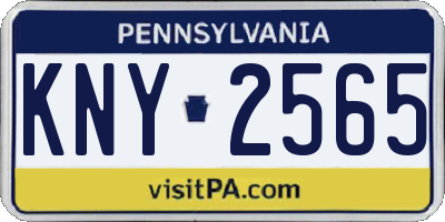 PA license plate KNY2565