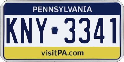PA license plate KNY3341