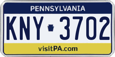 PA license plate KNY3702