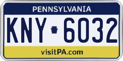 PA license plate KNY6032