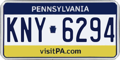 PA license plate KNY6294