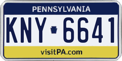PA license plate KNY6641