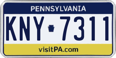 PA license plate KNY7311