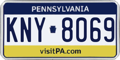 PA license plate KNY8069