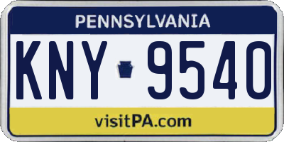 PA license plate KNY9540
