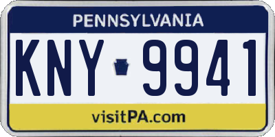 PA license plate KNY9941