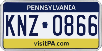 PA license plate KNZ0866