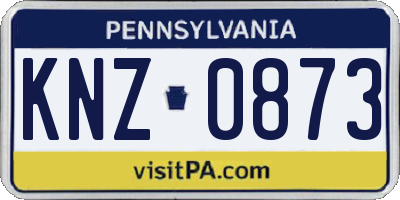 PA license plate KNZ0873