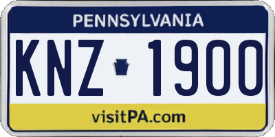 PA license plate KNZ1900