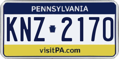 PA license plate KNZ2170