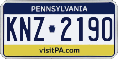 PA license plate KNZ2190