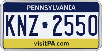 PA license plate KNZ2550