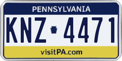 PA license plate KNZ4471