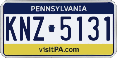 PA license plate KNZ5131