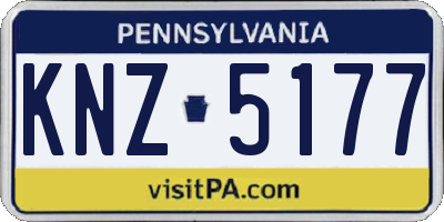 PA license plate KNZ5177