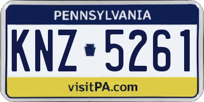 PA license plate KNZ5261