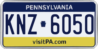 PA license plate KNZ6050