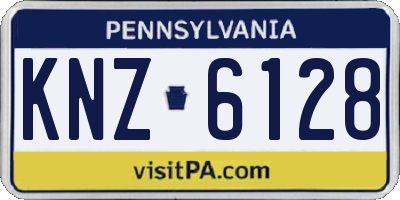 PA license plate KNZ6128