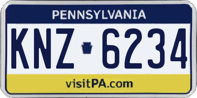 PA license plate KNZ6234