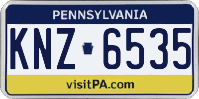 PA license plate KNZ6535