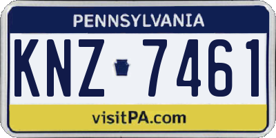 PA license plate KNZ7461