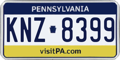 PA license plate KNZ8399