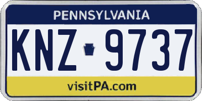 PA license plate KNZ9737