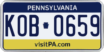 PA license plate KOB0659