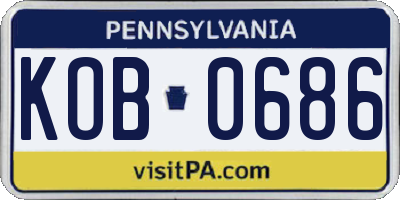 PA license plate KOB0686