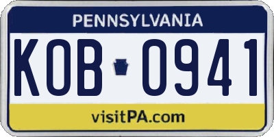 PA license plate KOB0941