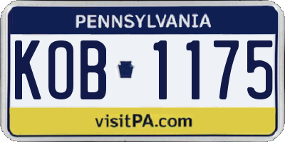PA license plate KOB1175