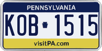 PA license plate KOB1515