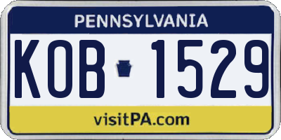 PA license plate KOB1529