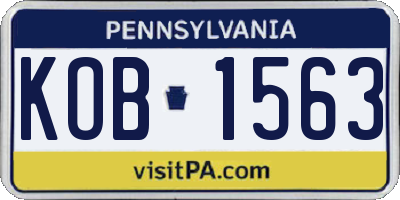 PA license plate KOB1563