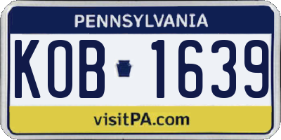 PA license plate KOB1639