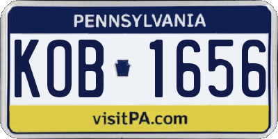 PA license plate KOB1656