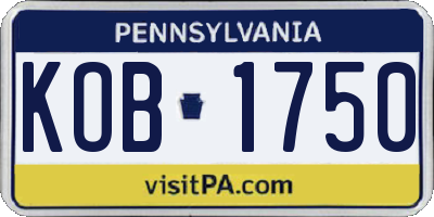PA license plate KOB1750