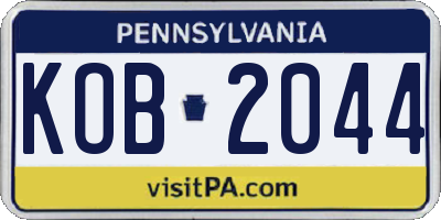 PA license plate KOB2044