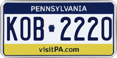 PA license plate KOB2220